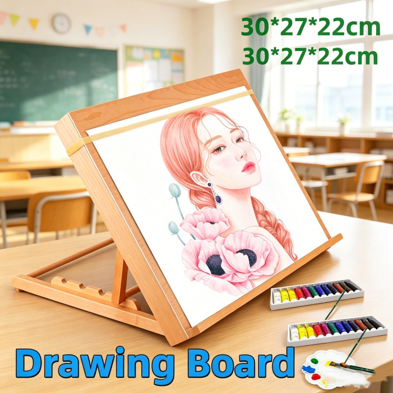 TableTop Wood Easel ขาตั้งวาดภาพไม้ พกพาสะดวก ปรับระดับได้ หลายฟังก์ชัน