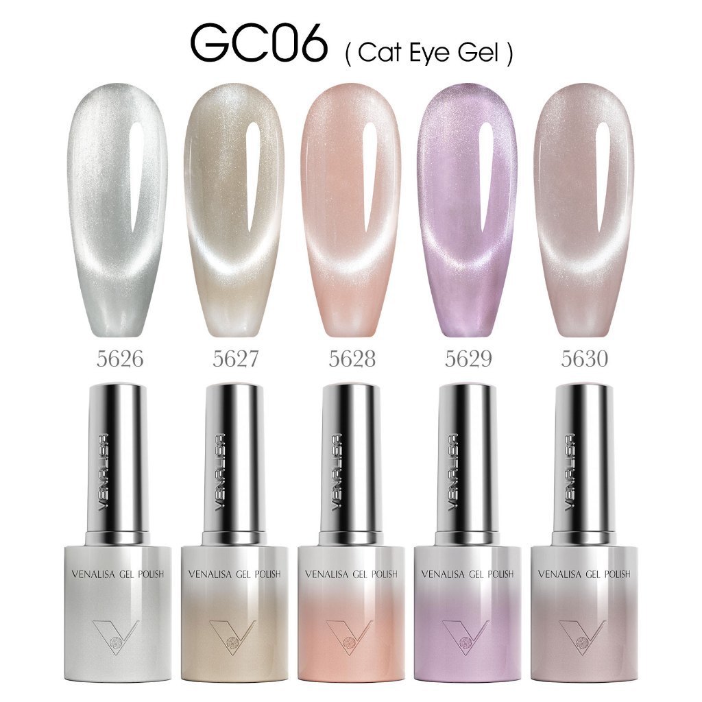 🔥พร้อมส่ง Hema & TPO Free🔥 สีเจล GC06 Venalisa  เซต 5 สี    10 ml  Hema Free & TPO Free
