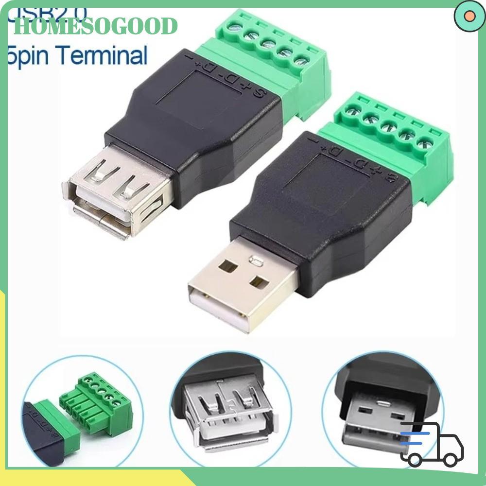 HOMESOGOOD ขั้วต่อ USB 2.0, ขั้วต่ออะแดปเตอร์หญิงแจ็ค USB Turn Terminal, หลีกเลี่ยงปลั๊กเชื่อมประเภท A Shield Screw Terminal ปลั๊ก 5 พินสําหรับแป้นพิมพ์ทีวีคอมพิวเตอร์