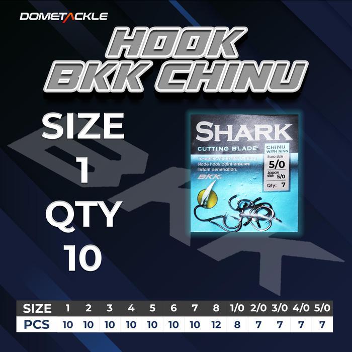 Arsya Gallery เบ็ดตกปลา BKK CHINU-R SHARK | คม ตะขอตกปลา ขนาด 1, 2, 3, 4, 5, 6, 7, 8, 1/0, 2/0, 3/0,
