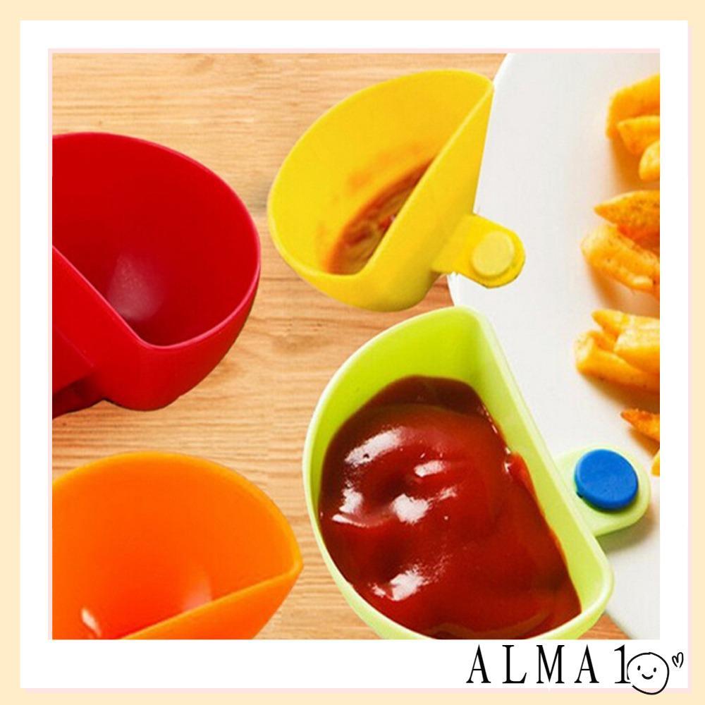 ALMA Spices Dip Container Bowl,พลาสติกสีสัน Dip Clip-On Kitchen Gadgetsชามเครื่องปรุงห้องครัว