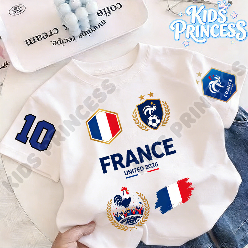 COD KIDS PRINCESS 2026 world cup jersey เสื้อแข่ง kids fashion เสื้อเชิ้ตเด็ก เสื้อแขนสั้นเด็ก ทรงหลวม ใส่สบาย W207