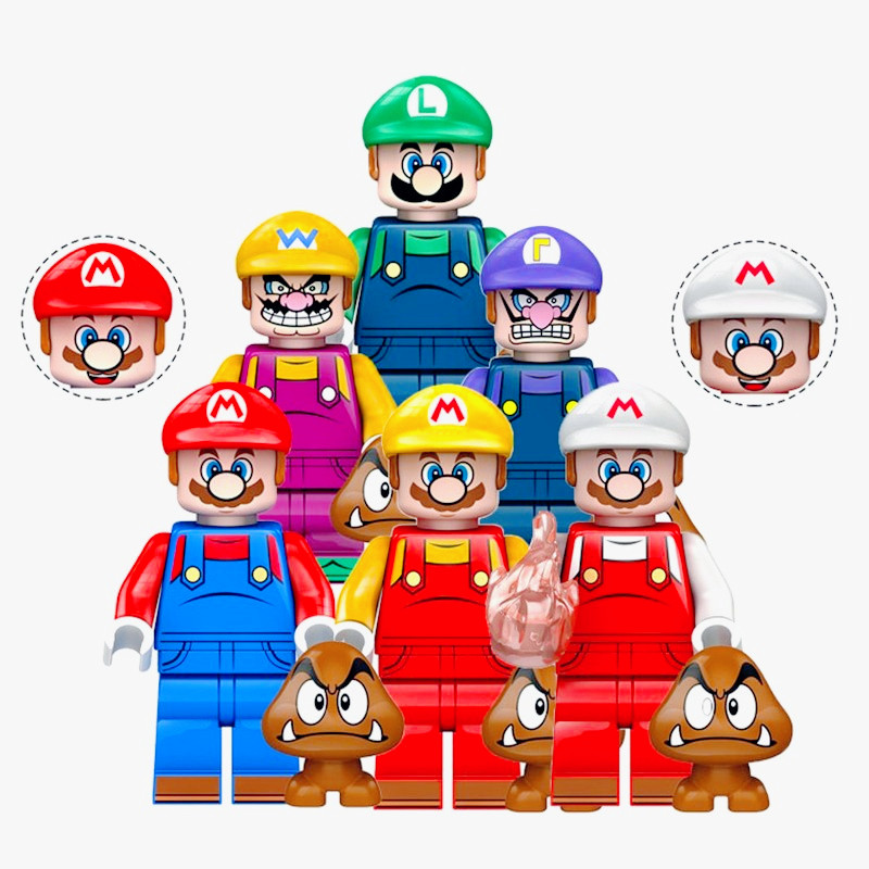 ในสต็อก Super Bros Mario Luigi Valio Valluigi Building Block ของเล่นเด็ก KDL805