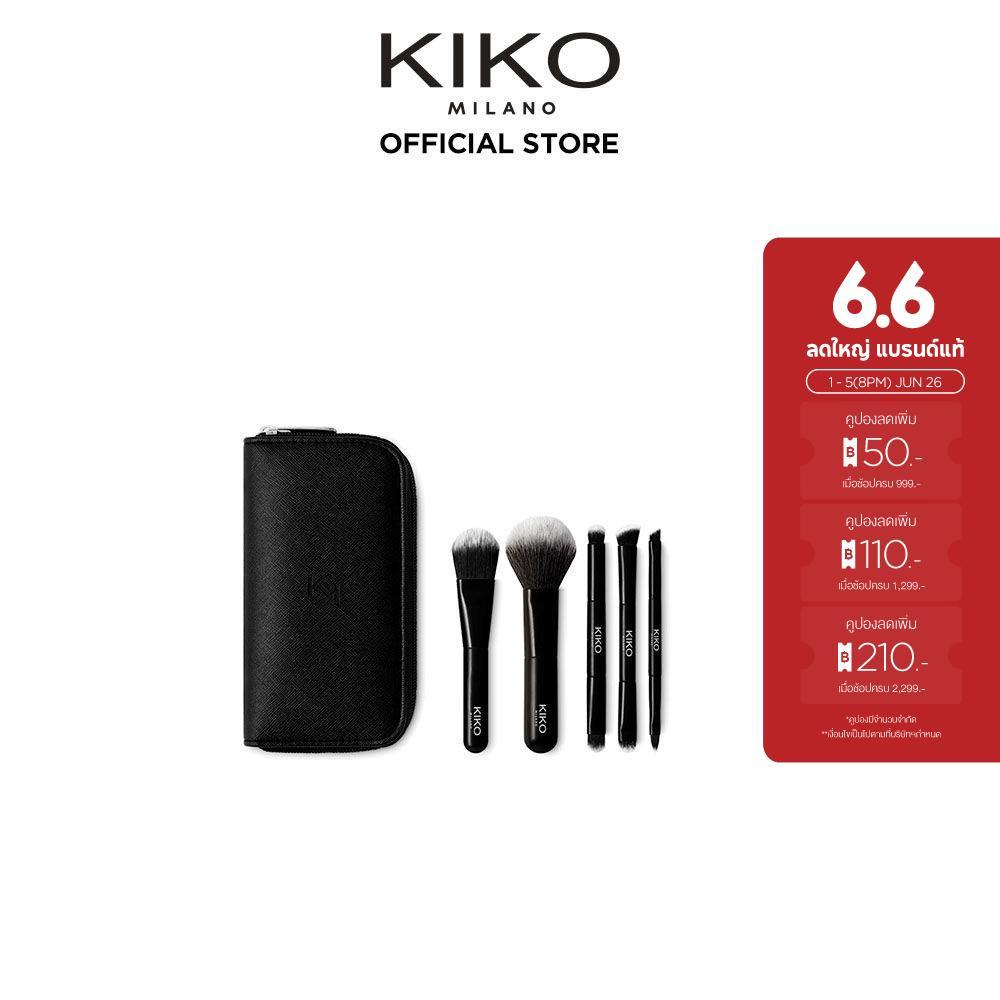 KIKO MILANO Travel Brush Set ทราเวล บรัช เซ็ต (ชุดแปรงแต่งหน้า, แปรงปัดแป้ง ปัดแก้ม ลงรองพื้น เฉดดิ้ง แต่งตา)