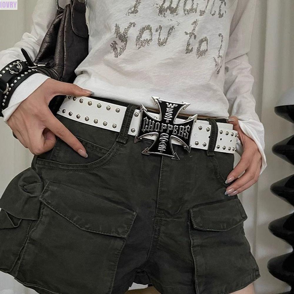 เข็มขัดไขว้สี, เข็มขัดหมุดย้ํา Y2k ตกแต่งกางเกงยีนส์, เข็มขัด Pu ตกแต่งกางเกงสไตล์เกาหลีโบฮีเมียนหรูหราทุกวัน