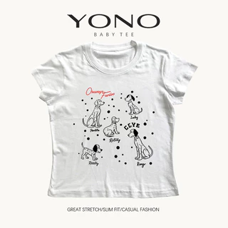 (พร้อมส่ง24ชม.) baby tee สีเทา ลายสุนัขเส้นวาดหลายตัว ฟีลมินิมอลวินเทจ ทรงเข้ารูป ใส่สบายแมตช์ง่าย