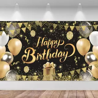 สุขสันต์วันเกิดผ้าตกแต่ง, Happy Birthdayพื้นหลังแบนเนอร์ผ้าตกแต่งผนัง วัสดุ:ผ้าโพลีเอสเตอร์
