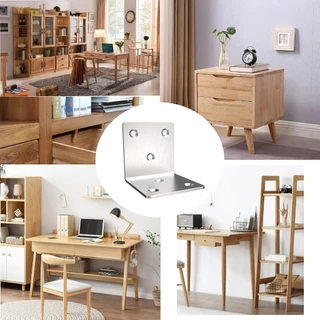 เหล็กฉากยึดมุม DIY เหล็กฉากตัวL เหล็กฉากเจาะรู มุมฉาก 90 องศา หนา 2.0 มิล สแตนเลส สีเงิน กันสนิม ฉากรับชั้น ทำชั้น