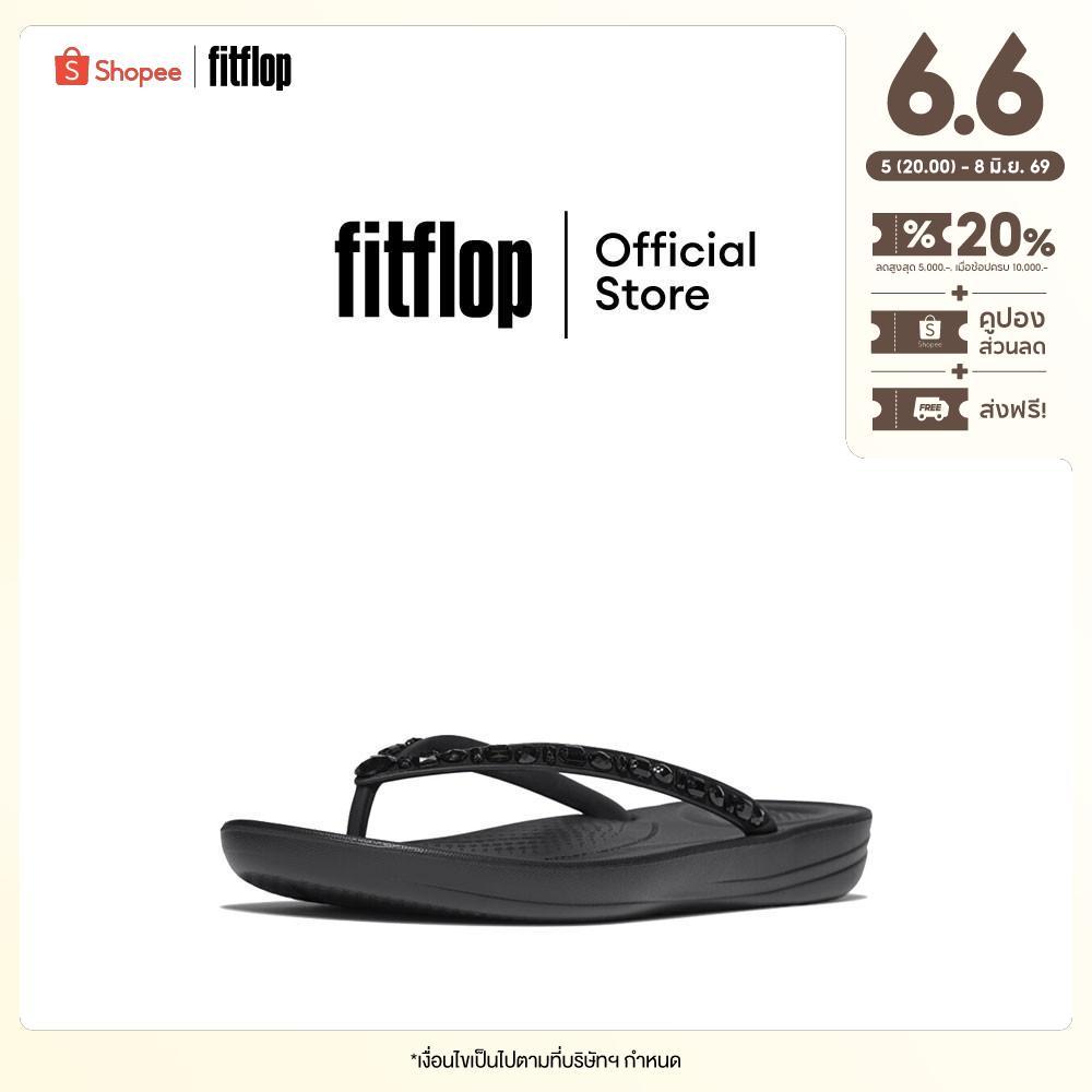 FITFLOP iQUSHION MULTI-CRYSTAL F/F รองเท้าแตะผู้หญิง รุ่น JC8-090 สี BLACK