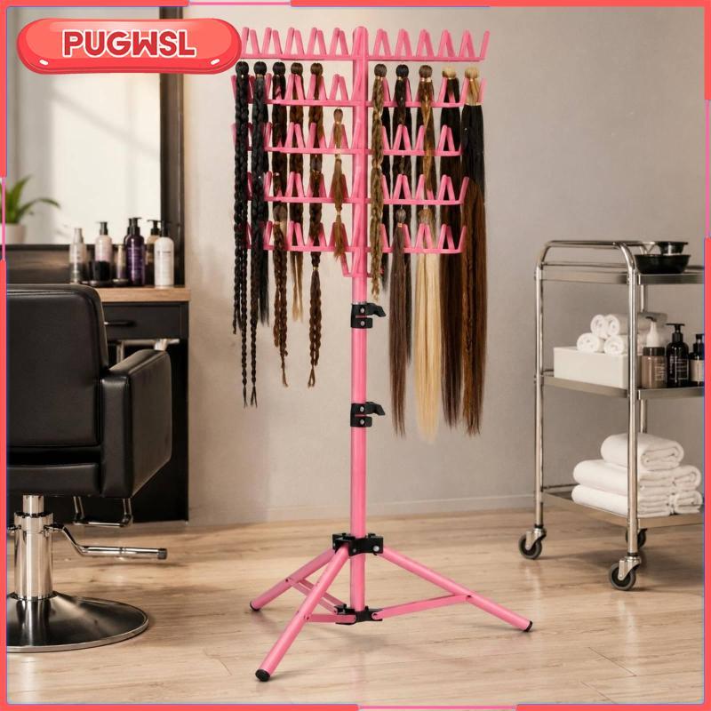 [pugwsl] Telescopic Braiding Rack Peg-Top Framework ขาตั้งกล้อง Braiding Stand อิสระ Braiding Hair Organizer Rack สําหรับร้านเสริมสวย