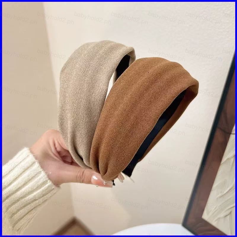 BY2 Elegant Felt Hairbands สําหรับ Wome Wash Face Headband Ultra Wide Travel Perfect เครื่องประดับผม