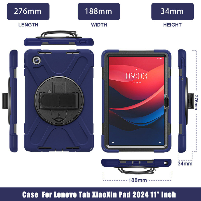 เหมาะสําหรับ Lenovo Tab M11 แท็บเล็ต Pad 11/Zhaoyang K10 วงเล็บหมุนได้ K11 (Gen 2) เคสป้องกัน