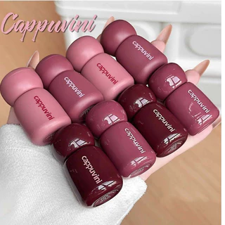 Cappuvini 12 สีน่ารัก Little Fatty Mirror Lip Glaze Moisturizing Matte Lip Mud ลิปสติก