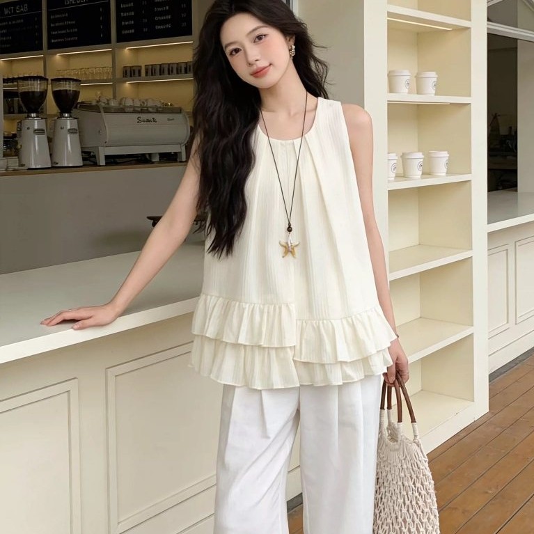 เสื้อกล้ามจับจีบพร้อมสร้อยคอปลาดาว XONXEN PCT รหัส 1226