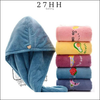 27HH HANDUK KERAMAS HIGHQUALITY KARAKTER CEPAT KERING FASHION WANITA MAGIC TOWEL HAIRTOWEL HANDUK TURBAN MICROBULU