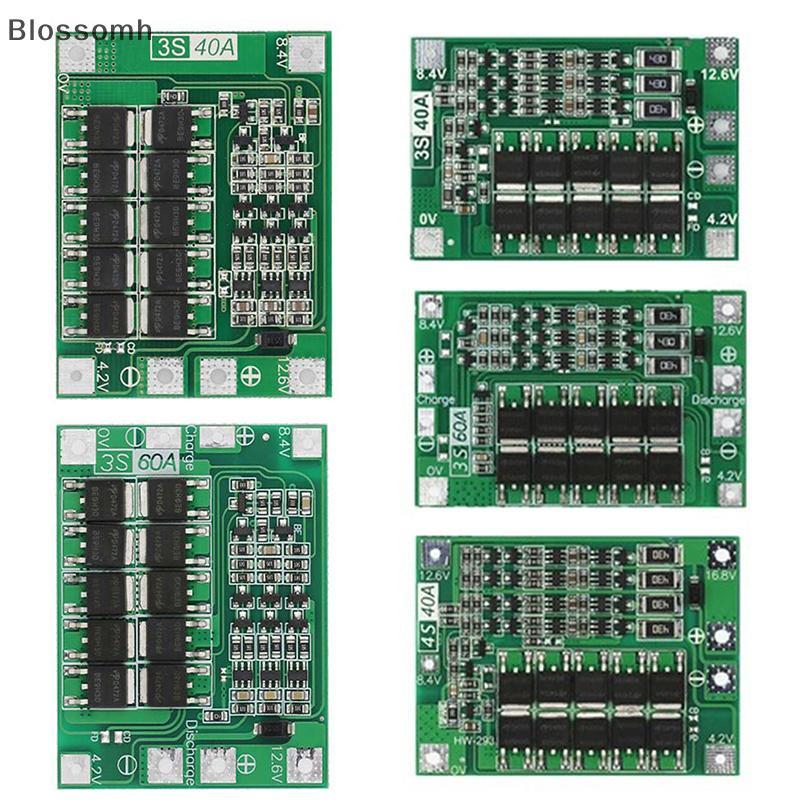 Blossomh 3S 4S 40A 60A Li-ion Charger ป้องกัน 18650 BMS สําหรับมอเตอร์เจาะ 11.1V 12.6 V/14.8 V 16.8 V เสริม Balance ใหม่