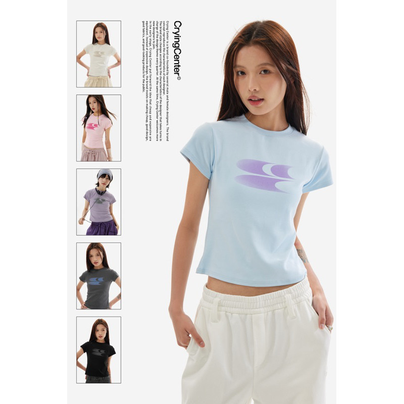 CryingCenter เสื้อยืดเบบี้ทีคอกลมผ้านุ่ม Apple Polkadot Baby Tee