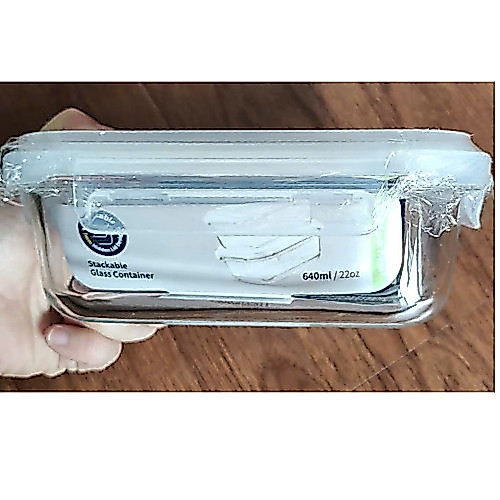 LocknLock LTG103 กล่องแก้วสี่เหลี่ยมพร้อมตัวล็อค 4 ด้าน Airtight-640ml - สินค้าของแท้