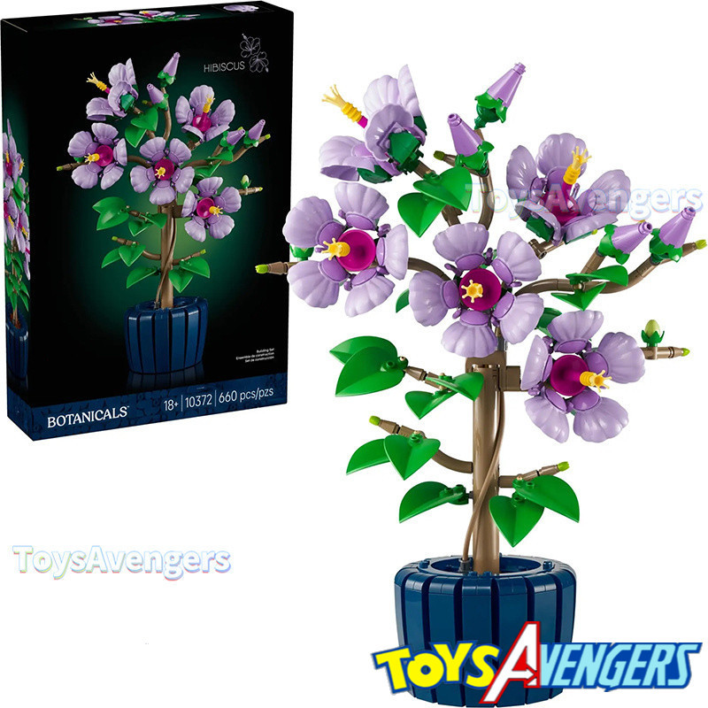 Botanical Collection Hibiscus 10372(660 ชิ้น) Creator Expert Building Blocks ของเล่นสําหรับสาวของขวั