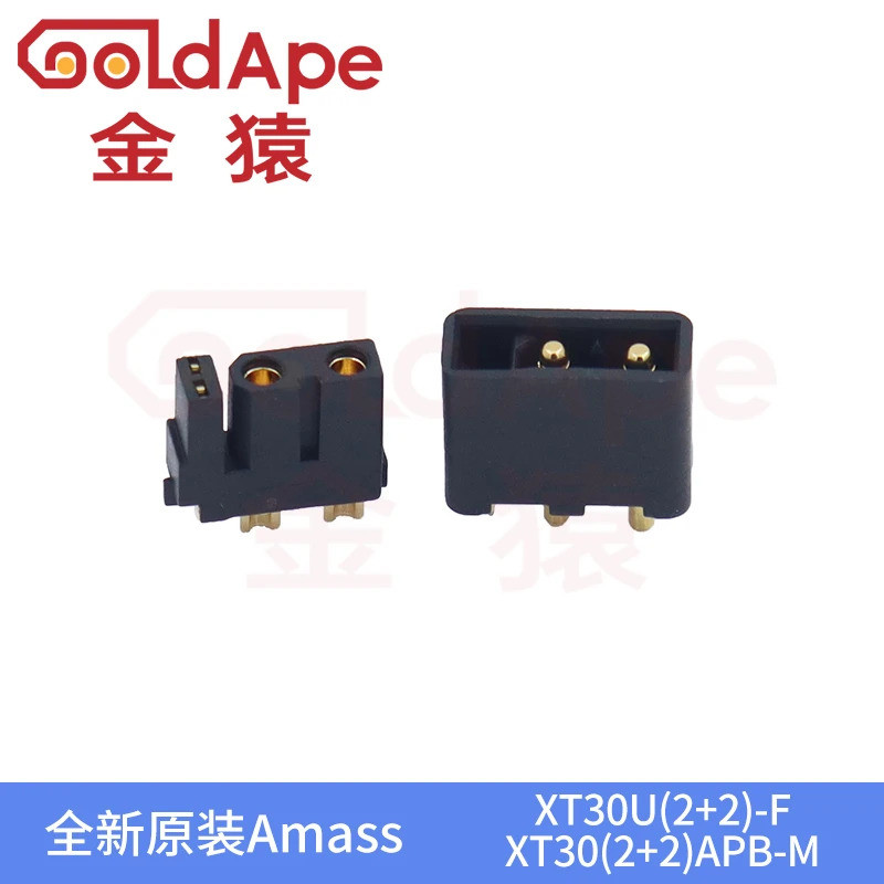 สําหรับ Amass XT30U (2+2)-F XT30 (2+2) APB-M หญิงหรือชายสัญญาณ Pin โคมไฟปลั๊กเชื่อมต่อสีดํา QOXW