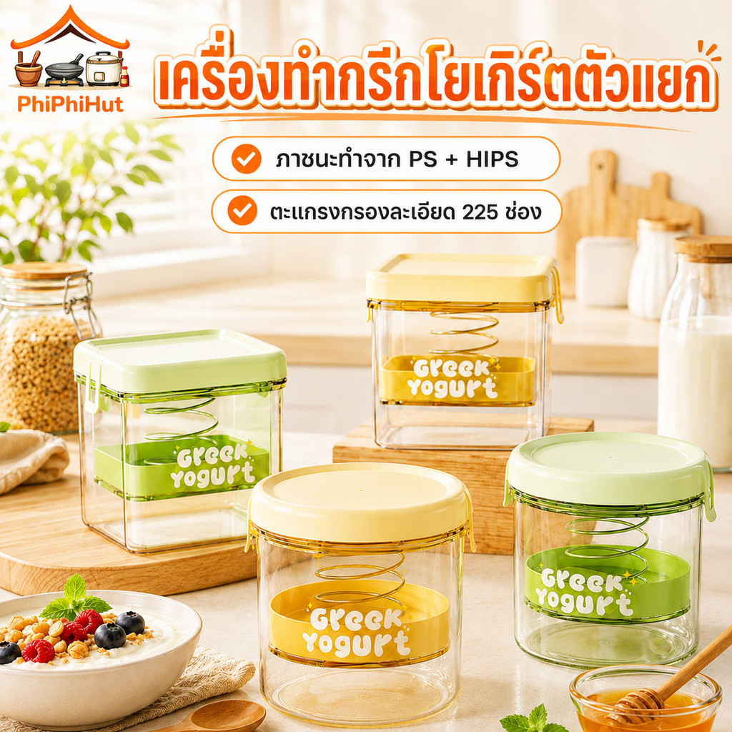 PPH เครื่องทํากรีกโยเกิร์ต  ที่กรองโยเกิร์ต ตะแกรงกรองละเอียด 225 ตัวแยก นมถั่วเหลือง