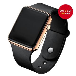 Plated Digital Watch Fashion Unisex Couples Matching Timepiece for Women Men