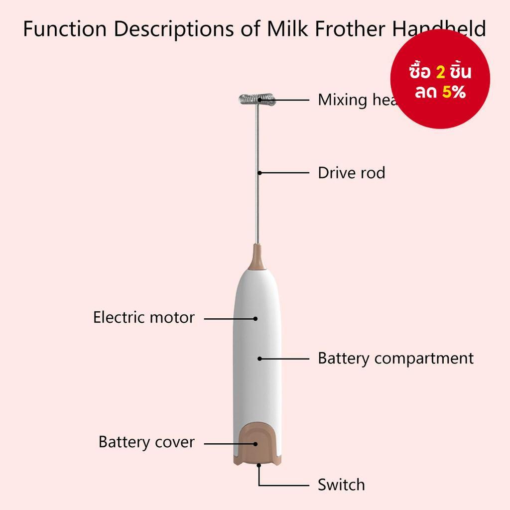 เครื่องตีฟองนมไฟฟ้าเครื่องดื่มในครัว Foamer Whisk Mixer Stirrer กาแฟ Cappuccino Creamer ไม่มีแบตเตอรี่ 1PC