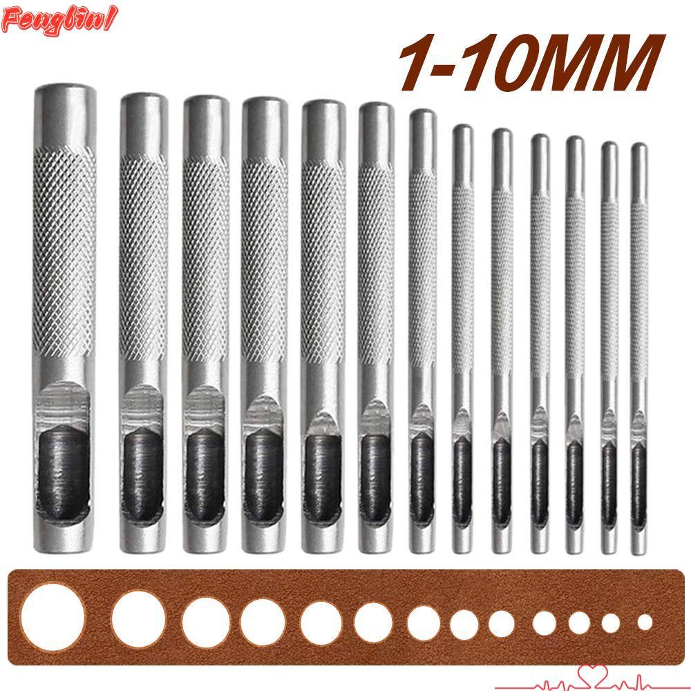 FENGLIN1FR เข็มขัดเจาะรู Handcrafts 1-10MM Puncher Leathercraft สกรูเหล็กคาร์บอน