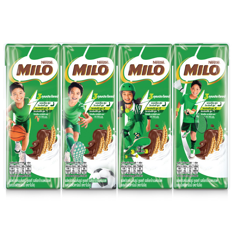 ไมโลนมยูเอชที 165มล.แพค4 Milo Uht Chocolate Malt 165ml.Pack4 [หมายเลขบาร์โค้ด 8850124025227 ]