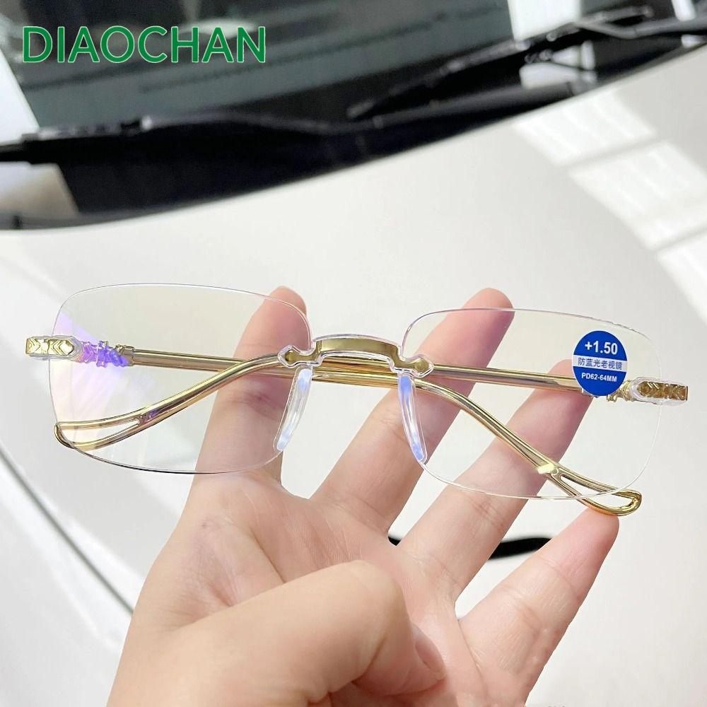 DICHATH แว่นตาสี่เหลี่ยม, PC Eye Protection Anti-Blue Light แว่นตาอ่านหนังสือ, Vintage Blue Blocking Ultralight สายตายาวแว่นตาผู้ชายผู้หญิง