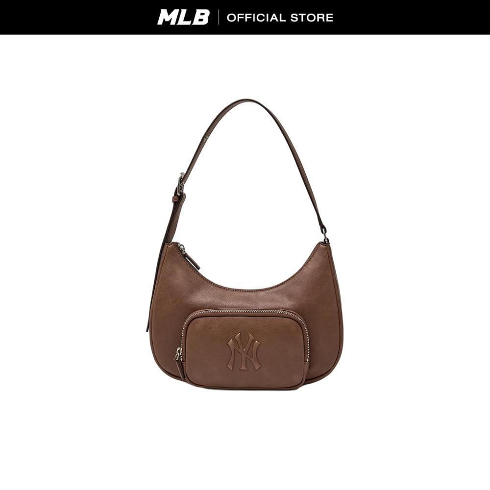 MLB  ยูนิเซ็กซ์ Basic Vintage Logo Hobo Bag รุ่น 3ABQV026N 50BKS สีดำ