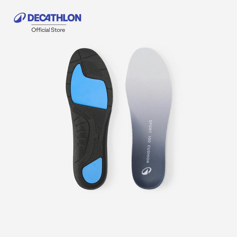 Decathlon Pair Of Customisable Double-Cushion Insoles พื้นรองเท้าชั้นในซับแรงกระแทก 2 ชั้น รุ่น Sport 100 (1 คู่) - Grey