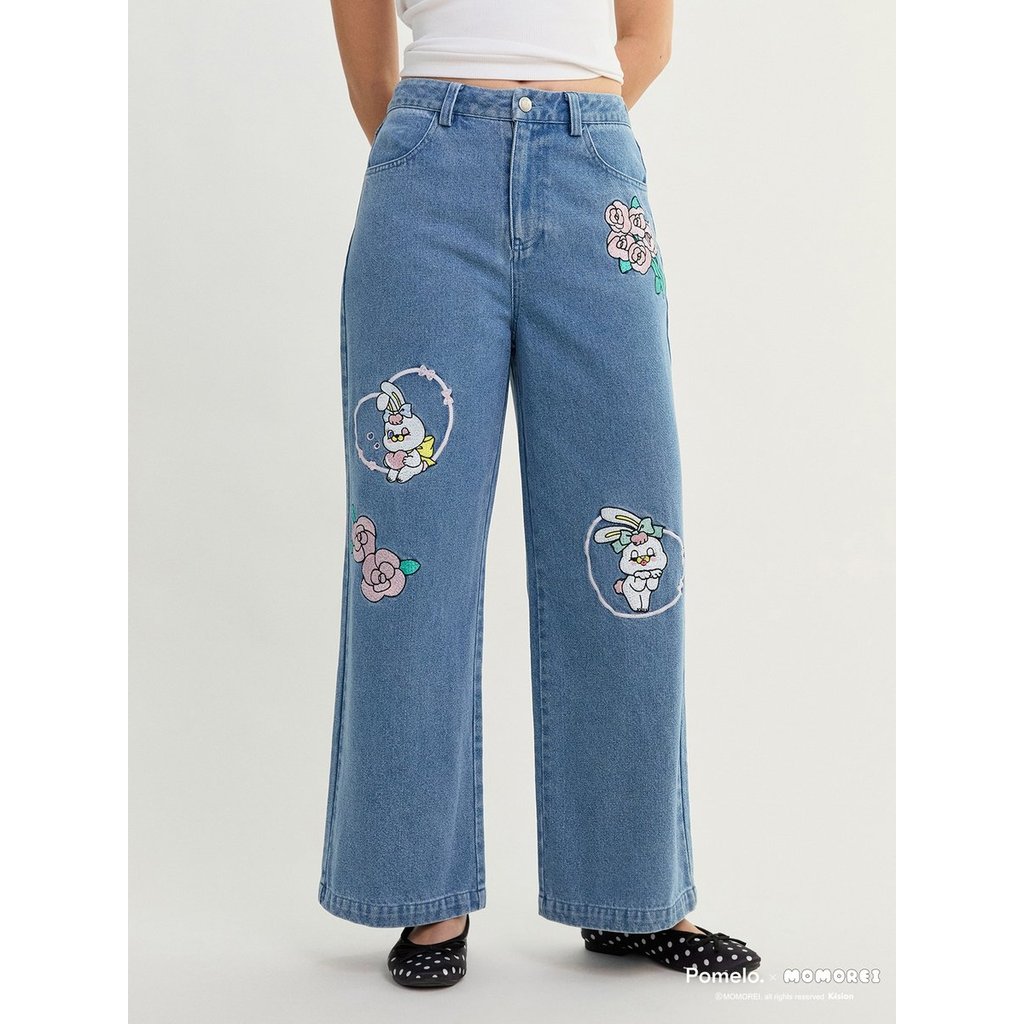 [Pomelo] Pomelo. x MOMOREI กางเกงยีนส์ขากว้าง / Pomelo. x MOMOREI Wide Leg Jeans