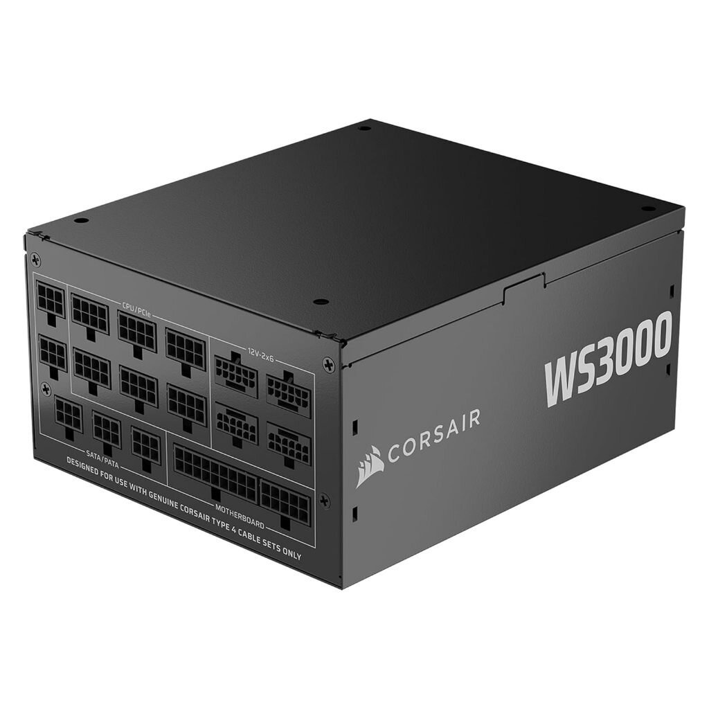 Corsair WS3000 3000W Quad 12V-2x6 600W Connectors ATX 3.1 Fully Modular Workstation Power Supply