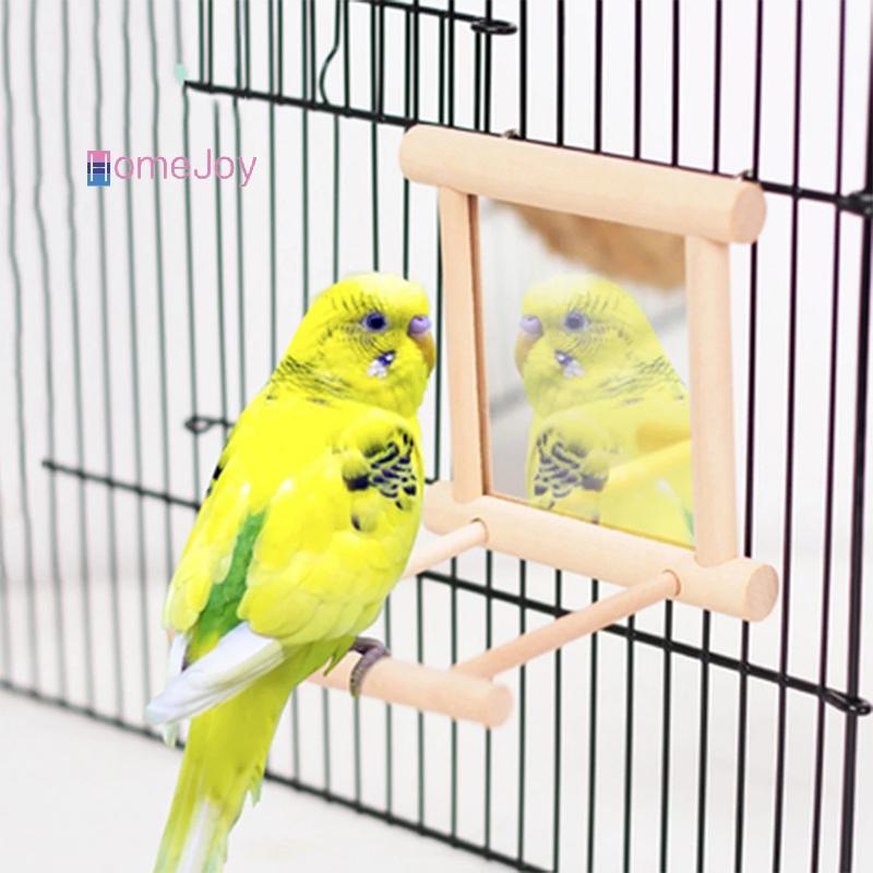 [HomeJoy-t] กระจกนกพร้อม Perch Bird Perch Mirror ของเล่นขาตั้งนกของเล่น Coatiels Cage
