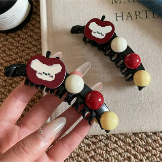 ใหม่ลูกสุนัขสีแดงสุนัขกล้วยขนาดใหญ่คลิปสําหรับผมหนาผมหางม้าสูงเครื่องมือจัดแต่งทรงผม ติด ปิ่นปัก หวี