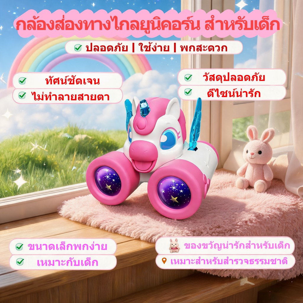 กล้องส่องไกลเด็ก ยูนิคอร์น ชุดของขวัญเด็ก พร้อมส่ง COD ของขวัญเทศกาลวันเกิด ของเล่นครอบครัว ส่งเสริมการเรียนรู้ธรรมชาติ