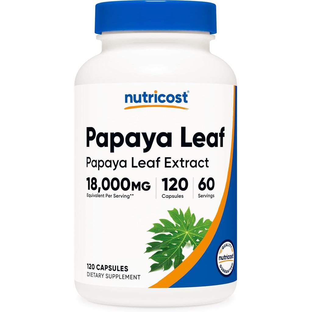Nutricost Papaya Leaf Extract 120 Capsules for 60 Servings Per Bottle - Vegan, GMO-Free, Gluten Free