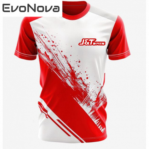 J&T Express JNT เสื้อยืดแขนสั้น O-คอสําหรับการจัดส่งพนักงานระบายอากาศความชื้น wicking จัดส่งด่วนเสื้