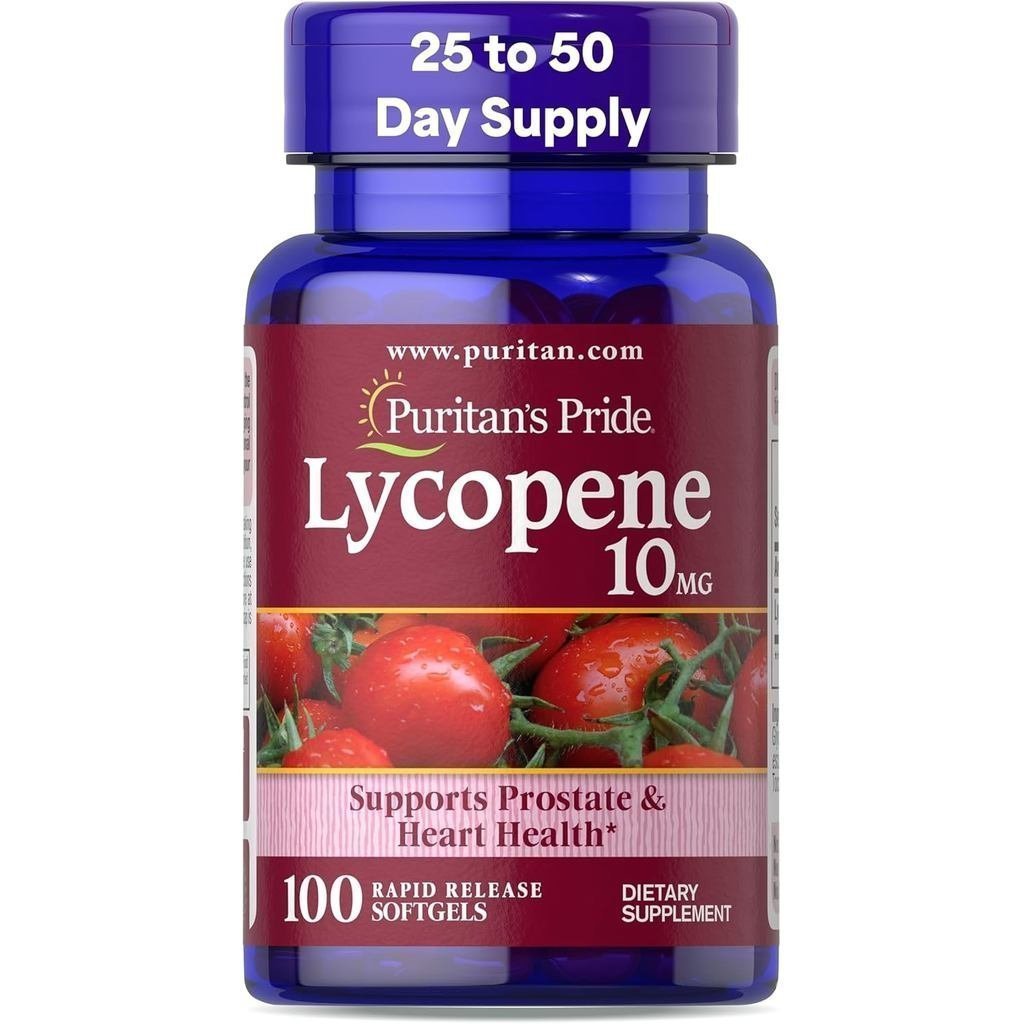 Puritans Pride Premium Lycopene 10mg ผลิตภัณฑ์เสริมอาหารสําหรับต่อมลูกหมาก สารต้านอนุมูลอิสระ สุขภาพ