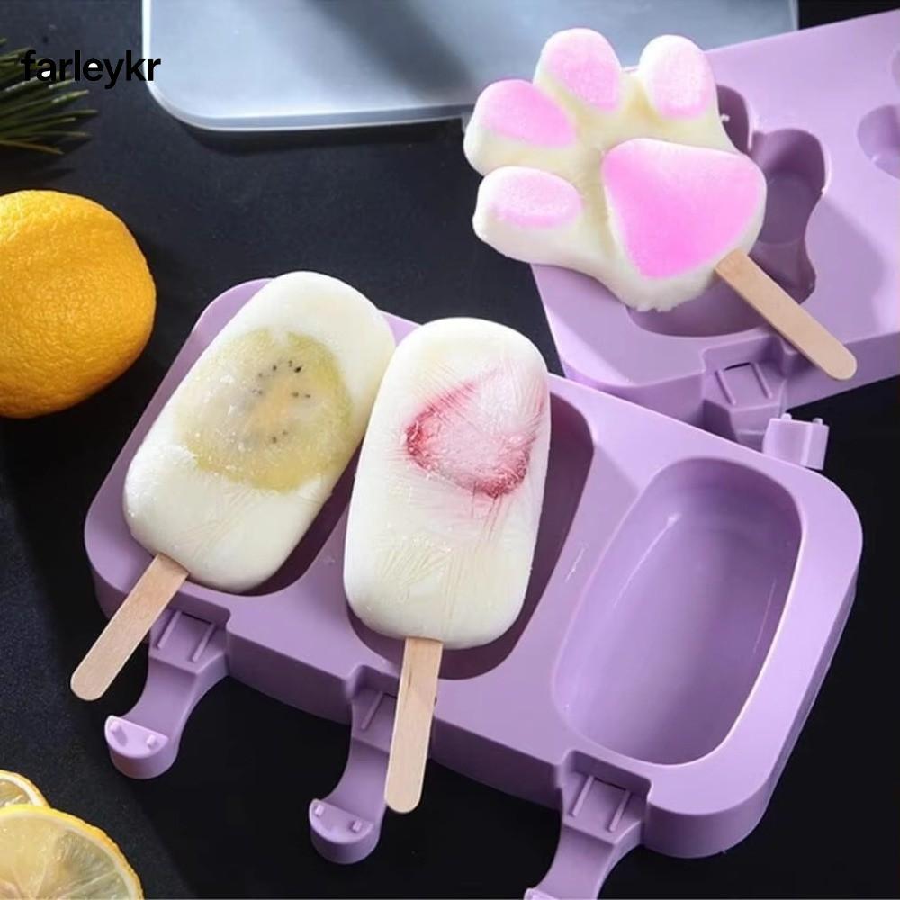 แม่พิมพ์ไอศกรีม FARL, แม่พิมพ์ไอติม DIY Homemad ที่วางจําหน่ายง่าย, นํากลับมาใช้ใหม่พร้อมฝาปิดถาดป๊อปน้ําแข็งซิลิโคนปลอดสาร BPA