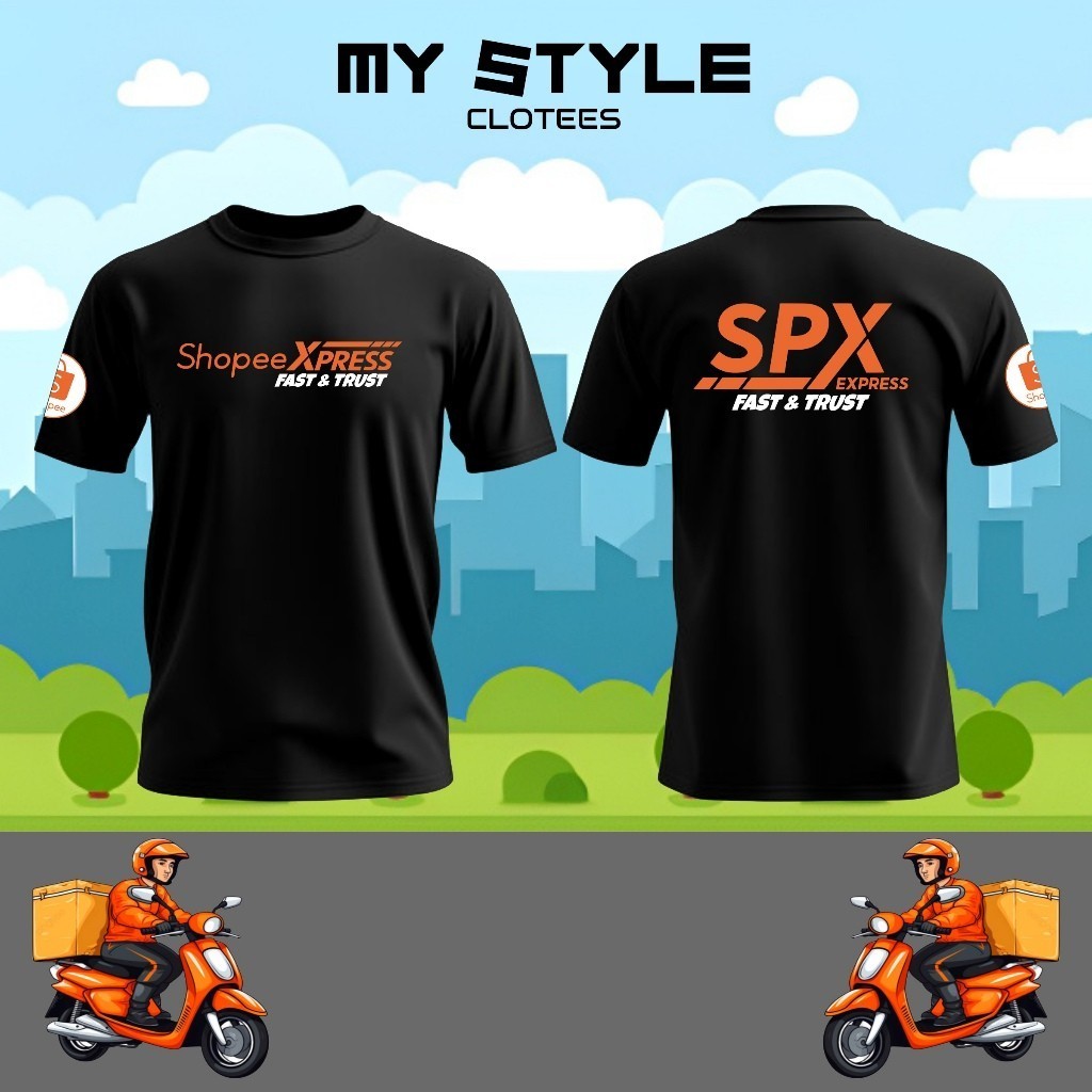 Shope * เสื้อ Express RIDER ทําจากไมโครไฟเบอร์ขั้นสูง/Baju Shope * Express RIDER/เสื้อยืด