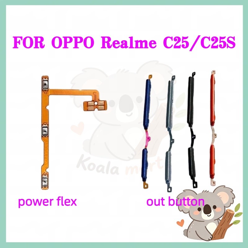 ปุ่มสวิตช์นอก ปุ่มเปิดปิด ปุ่มเปิดเสียง สําหรับ Oppo Realme C25 C25S