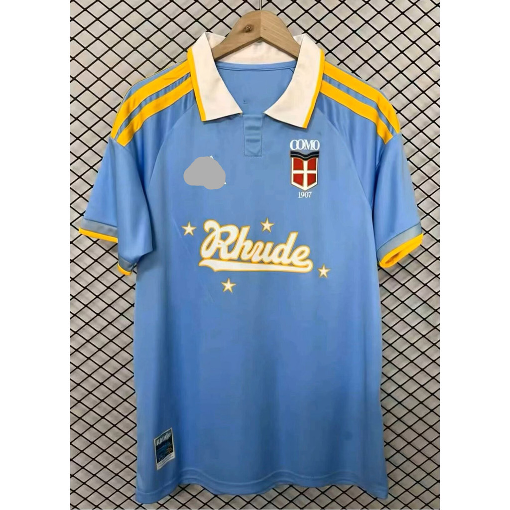 Defoot 26-27COMO เสื้อยืดกีฬาร่วมพับคอปกแขนสั้นทรงหลวมเสื้อกีฬาขนาดบวก