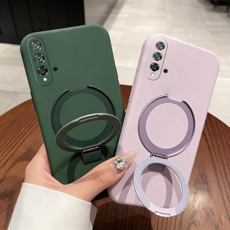PBZZ สําหรับ huawei nova 5t nova5 t เคสโทรศัพท์ Softcase ซิลิโคนกันกระแทกออกแบบใหม่ความงามพร้อมที่วางสําหรับสาวน่ารักสีม่วง YTUZJ01