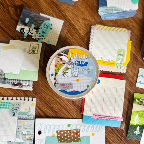[คอลเลกชันจํานวนจํากัด] Zhuo Dawang Tape Die Cut Azhuo Film Whisper Collage Photo กระดาษพิเศษ All-Match Lazy Handbook Writing Paper ys Animation Merchandise