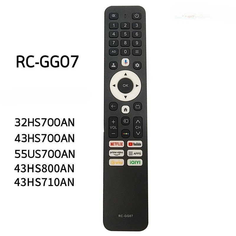 รีโมทคอนโทรลทีวีซีรีส์ RC-GG07 เข้ากันได้กับ 700AN, 710AN, 43HS800AN, 32HS700AN, 43HS700AN, และ 55HS