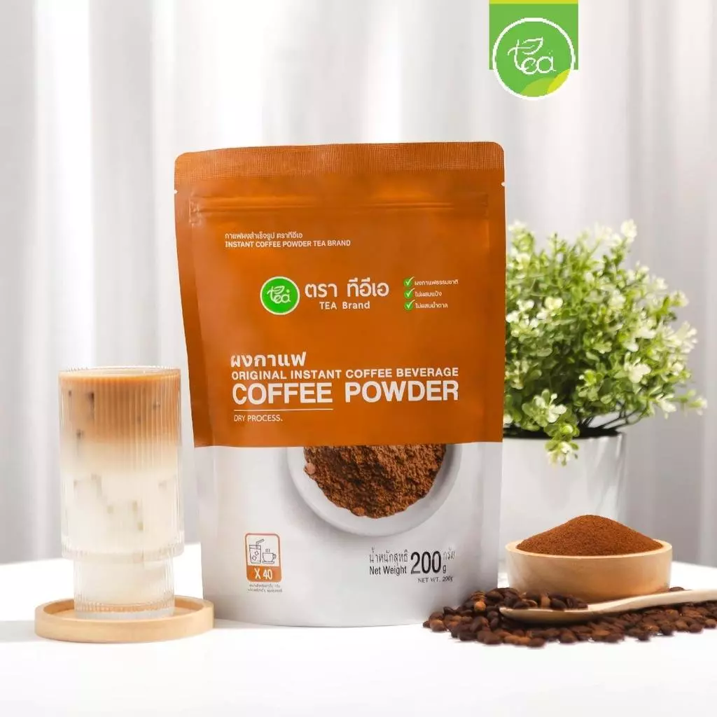 ทีอีเอ ผงกาแฟสด สำเร็จรูป ขนาด 200 กรัม กาแฟโบราณ กาแฟดำ Coffee Powder ผงเครื่องดื่ม สำเร็จรูป พร้อมชง