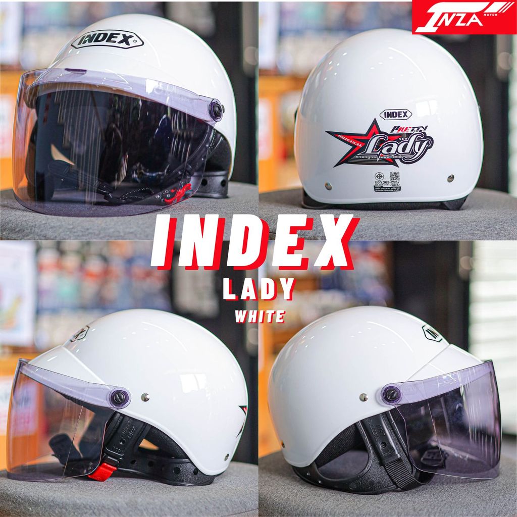 INDEX รุ่น LADY หมวกกันน็อคครึ่งใบ มาตรฐาน มอก. มีสีให้เลือกหลายสี