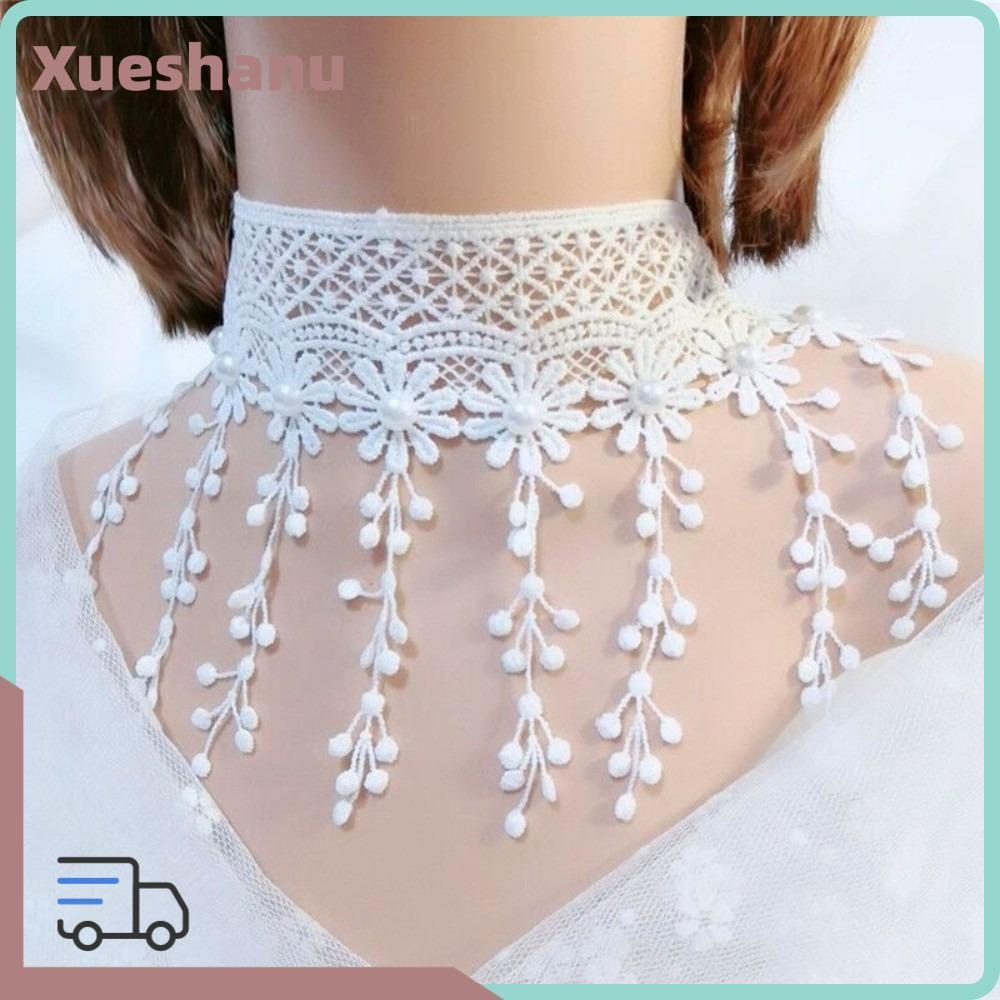 ซูซี เค้นคอลูกไม้สีขาว, สร้อยคอหรูหราสีขาว, อุปกรณ์เครื่องประดับพู่ลูกไม้กระดูกไหปลาร้าโซ่ผู้หญิง